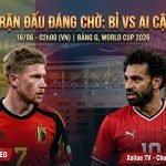 Nhận định và soi kèo trận đấu Bỉ vs Ai Cập tại bảng G World Cup 2026 chuẩn xác từ chuyên gia Xoilac TV.