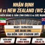 Hình ảnh nhận định tỷ số và phân tích trận đấu Iran vs New Zealand bảng G World Cup 2026, theo dõi trực tiếp bóng đá tốc độ cao trên Xoilac TV.